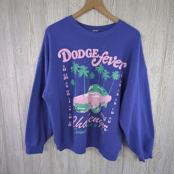 VTG Y2K Dodge Blue Pullover Crewneck Sweater American Muscle Cars Challenger L - Picture 2 of 7